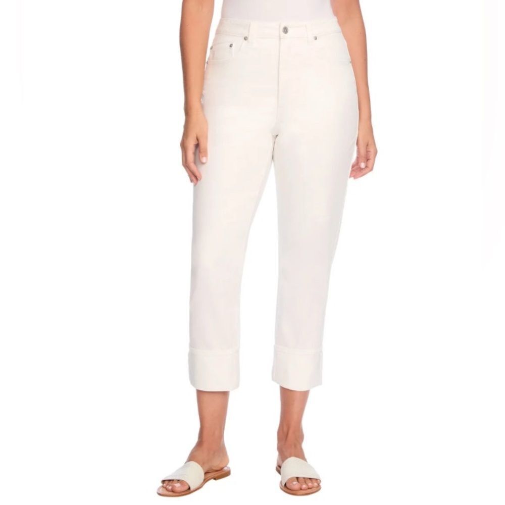 Frye White Cropped Cuffed Jeans